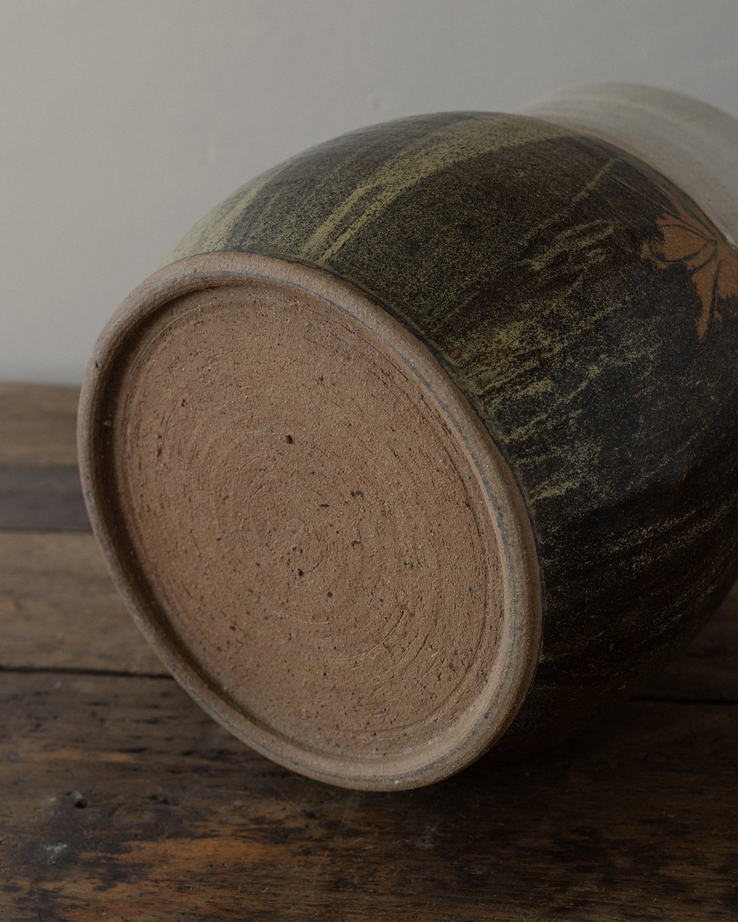 Stoneware Vessel with Hand-Painted Glaze