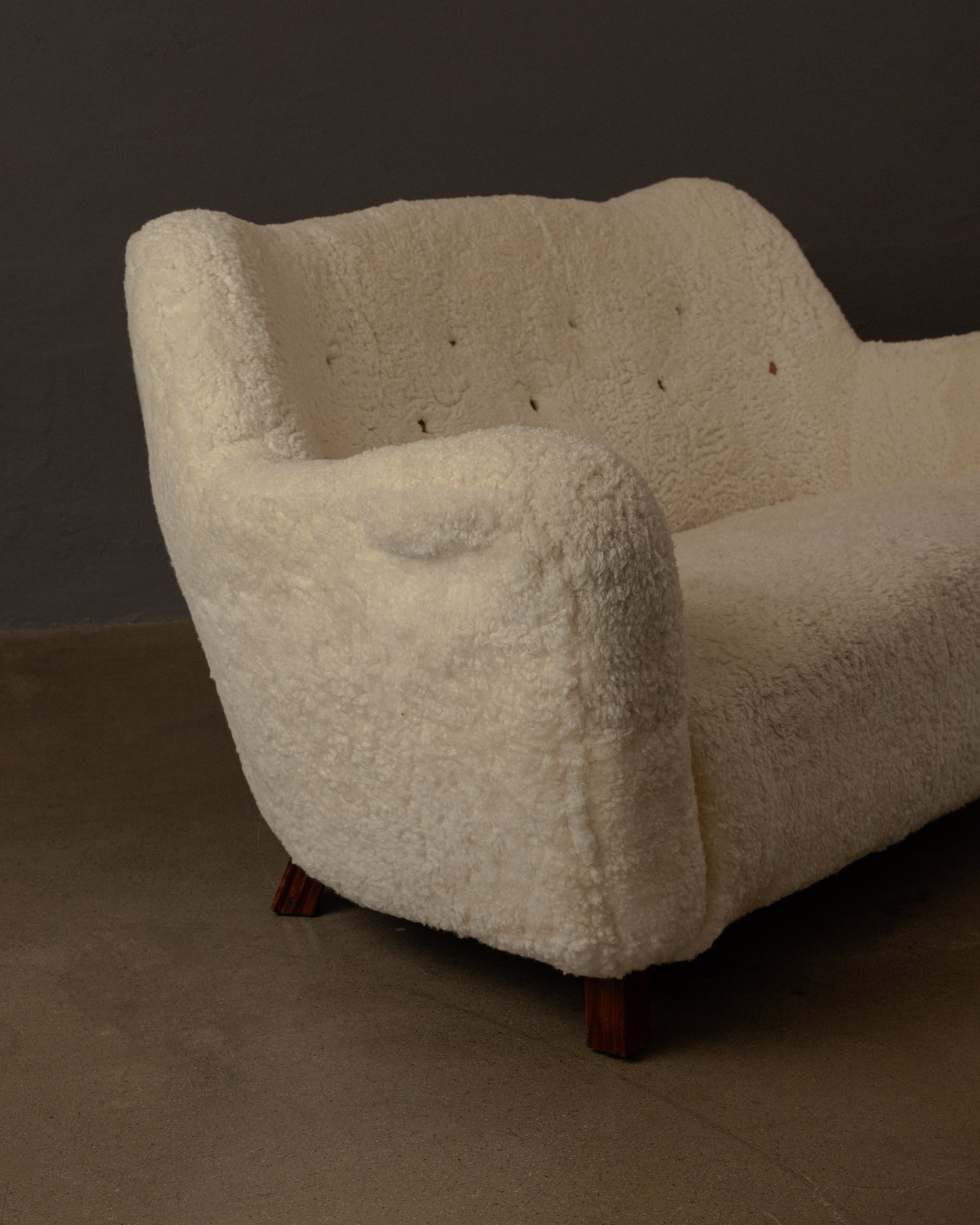 Scandinavian Vintage Sheepskin Sofa