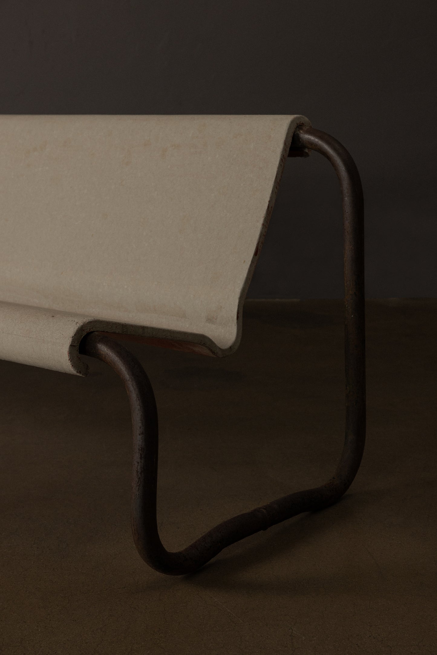 Mid-Century Concrete and Iron Bench
