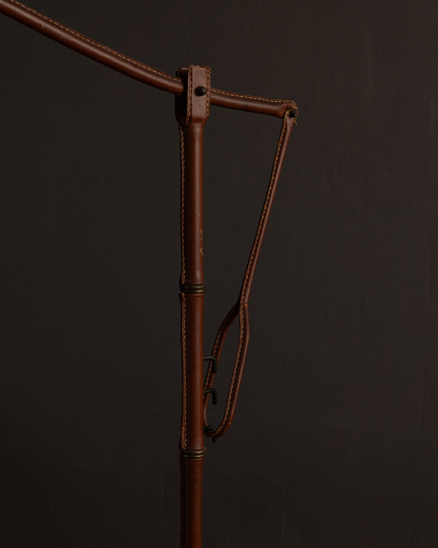Leather-Wrapped Floor Lamp by Jacques Adnet
