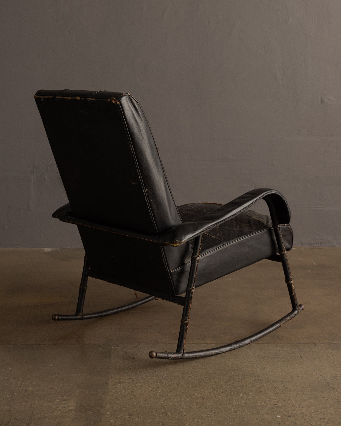 Black Leather Rocking Chair