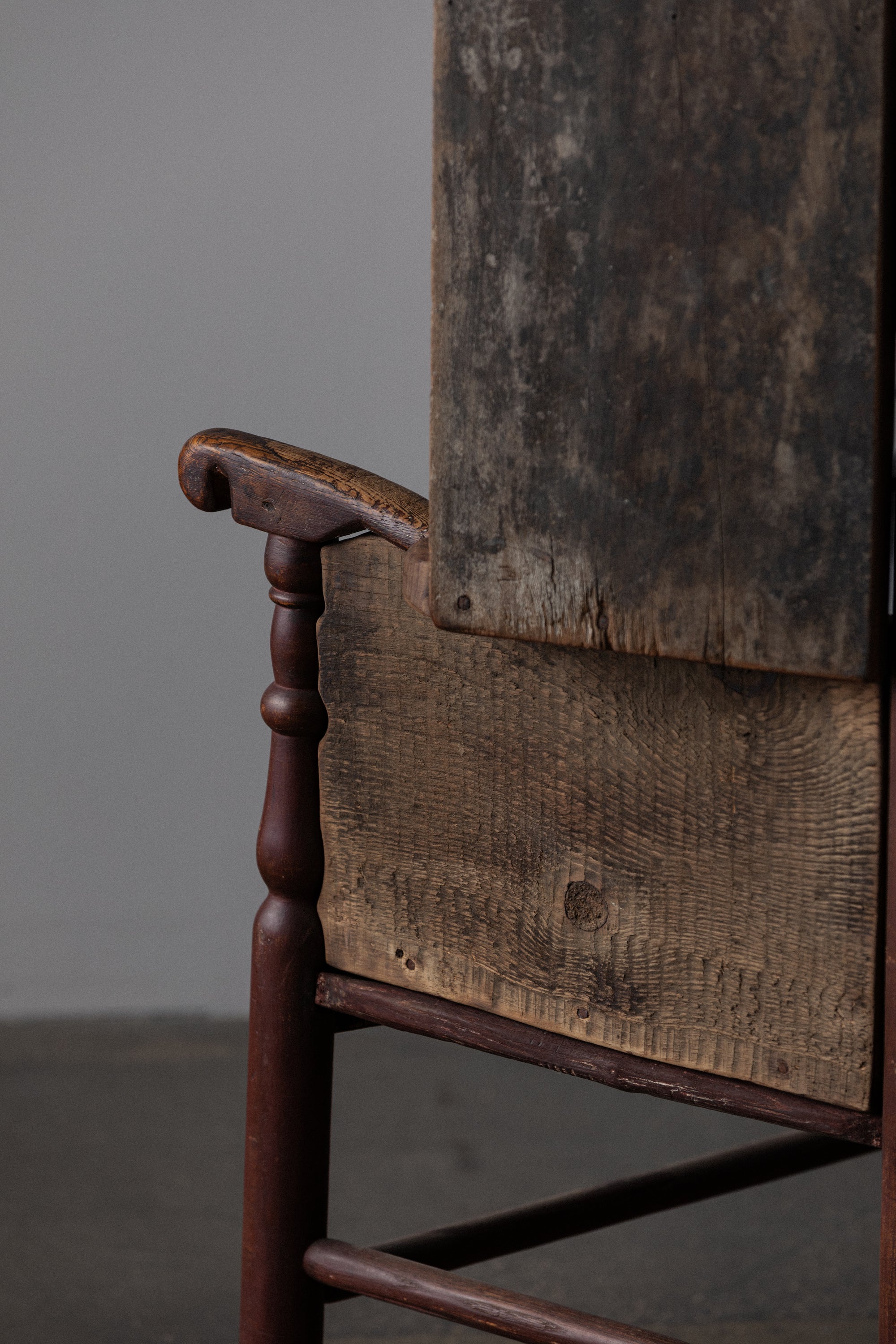 Early American Wooden Highback Wingchair