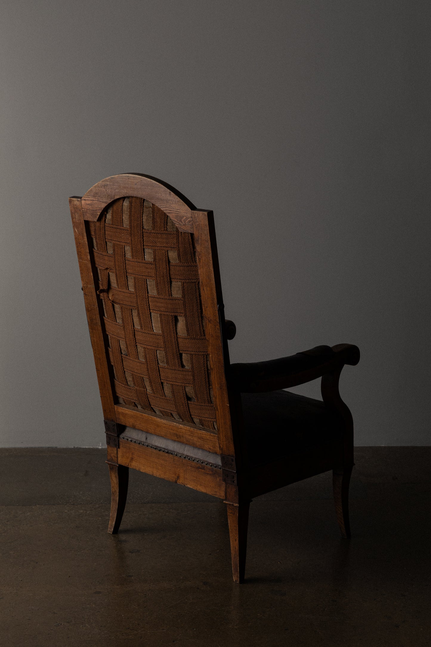 Wood and Leather Armchair