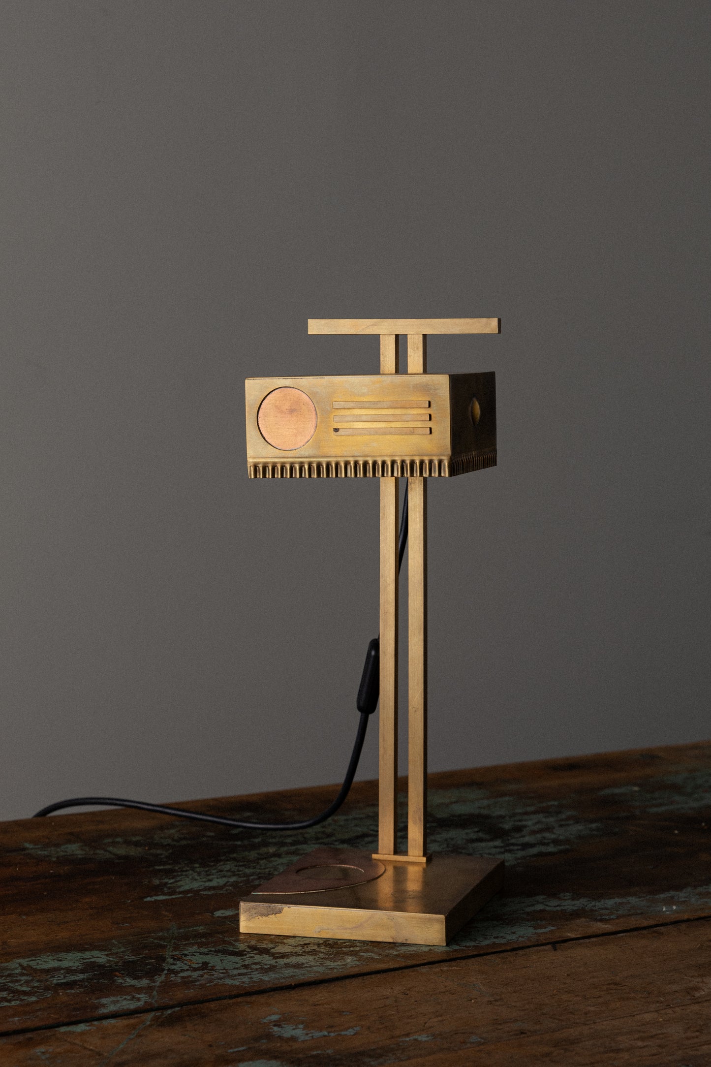 Bauhaus Style Brass Lamp