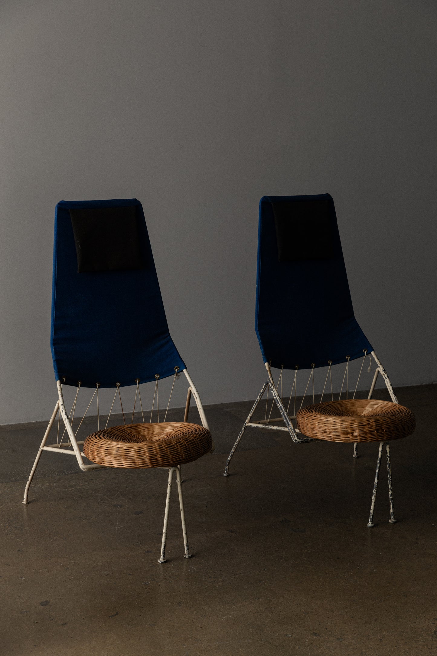 Pair of Triangular Lounge Chairs by Tony Paul