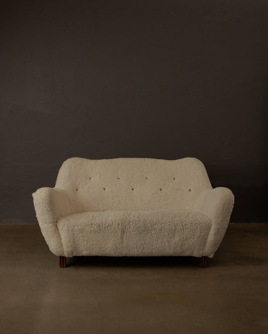 Scandinavian Vintage Sheepskin Sofa