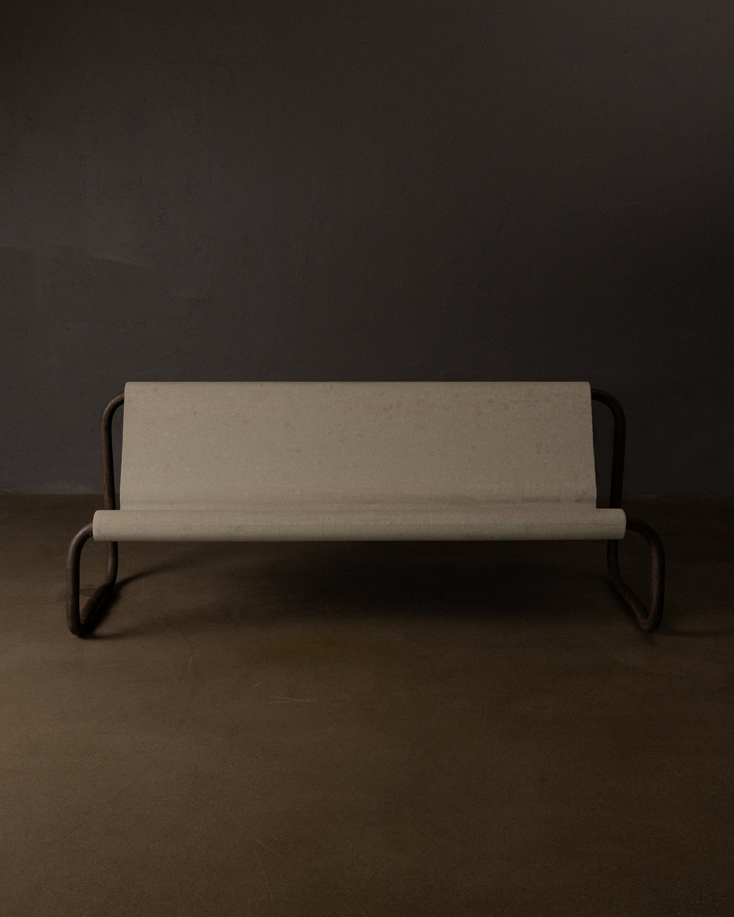 Mid-Century Concrete and Iron Bench