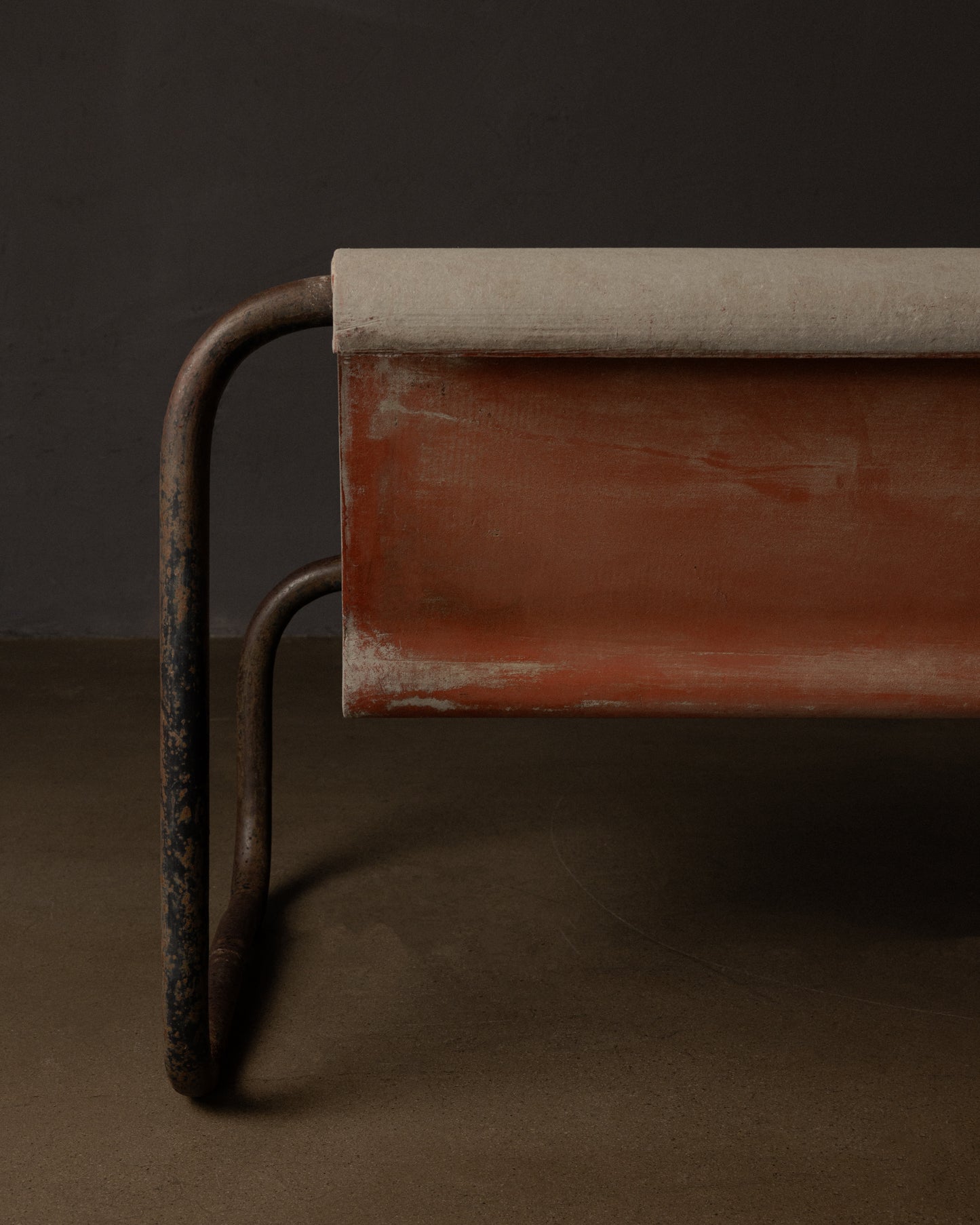 Mid-Century Concrete and Iron Bench