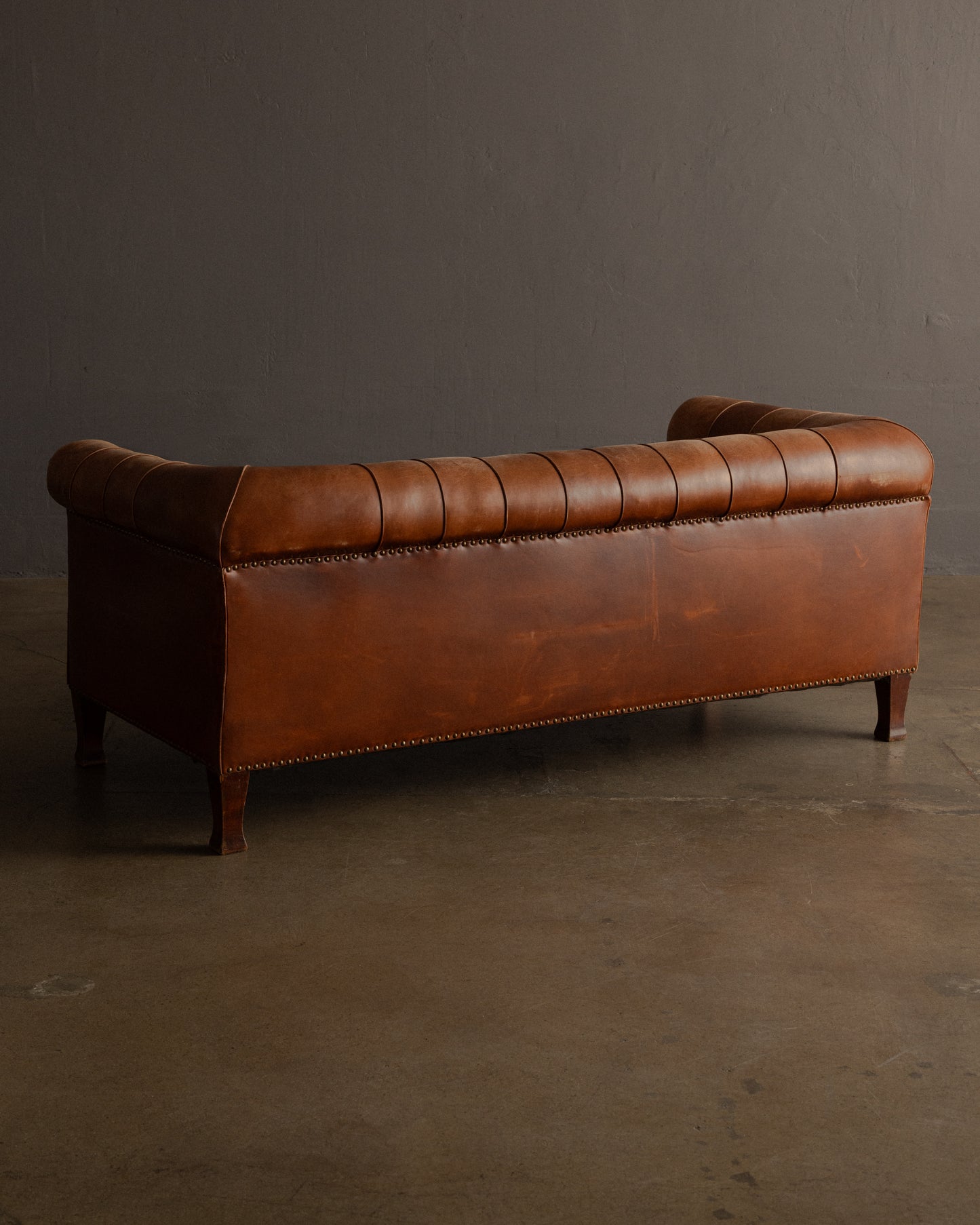 Vintage Tufted Leather Sofa