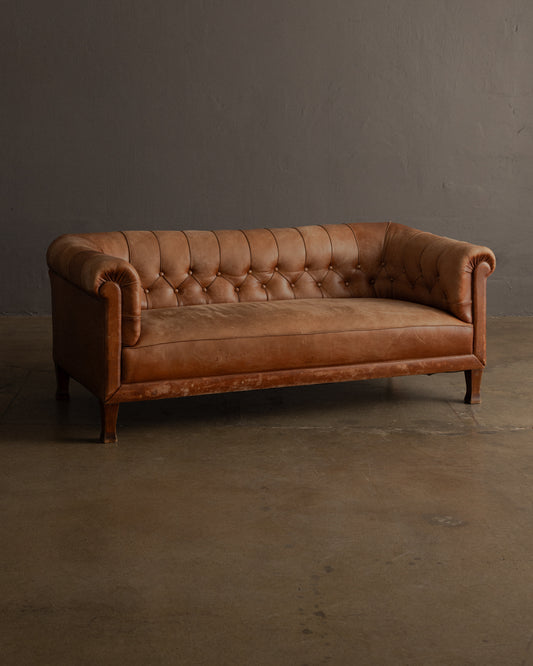 Vintage Tufted Leather Sofa