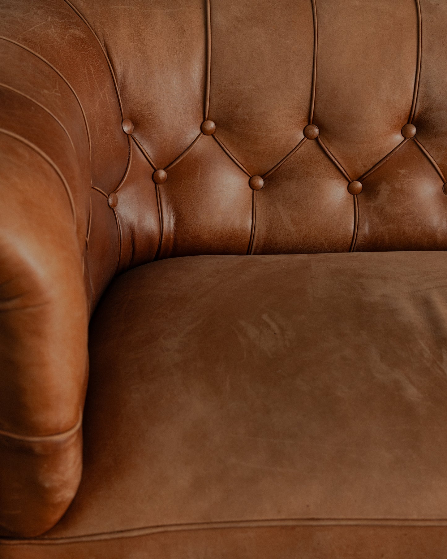 Vintage Tufted Leather Sofa