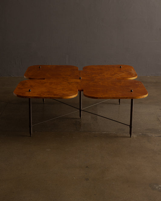 Sculptural Clover-Shaped Burl Coffee Table