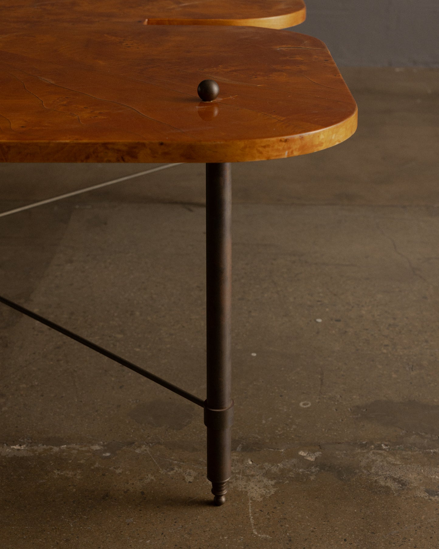 Sculptural Clover-Shaped Burl Coffee Table