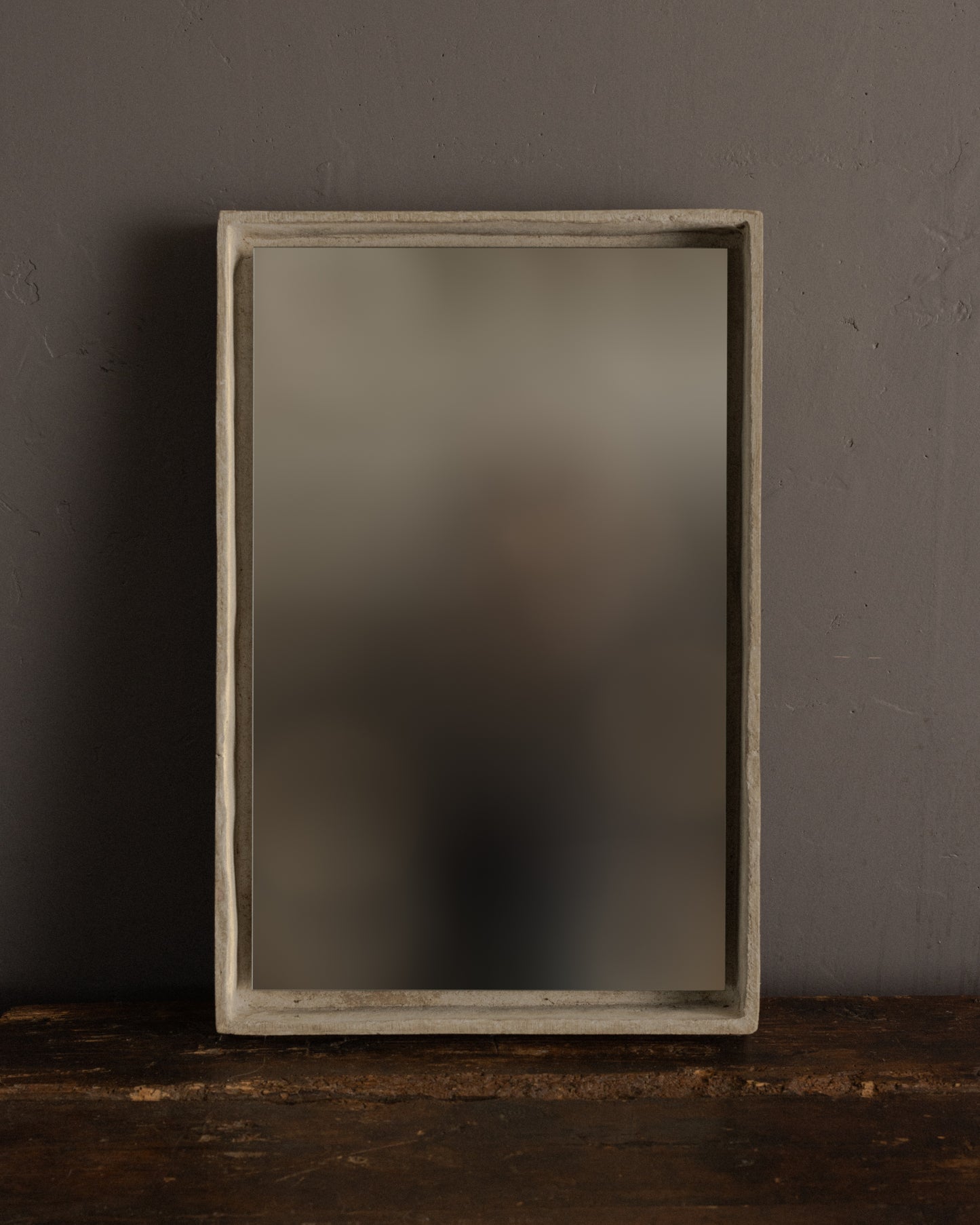 Stone-Framed Rectangular Mirror