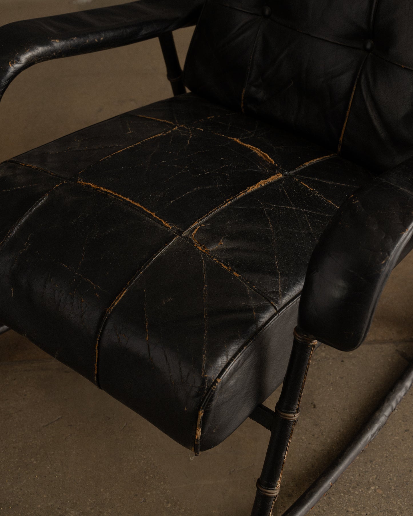 Black Leather Rocking Chair