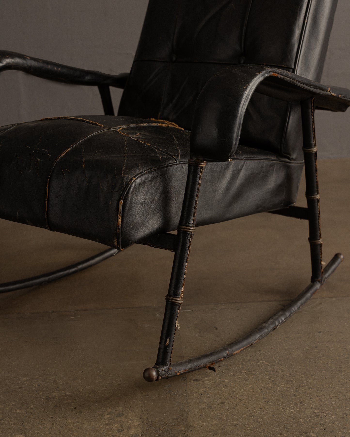 Black Leather Rocking Chair