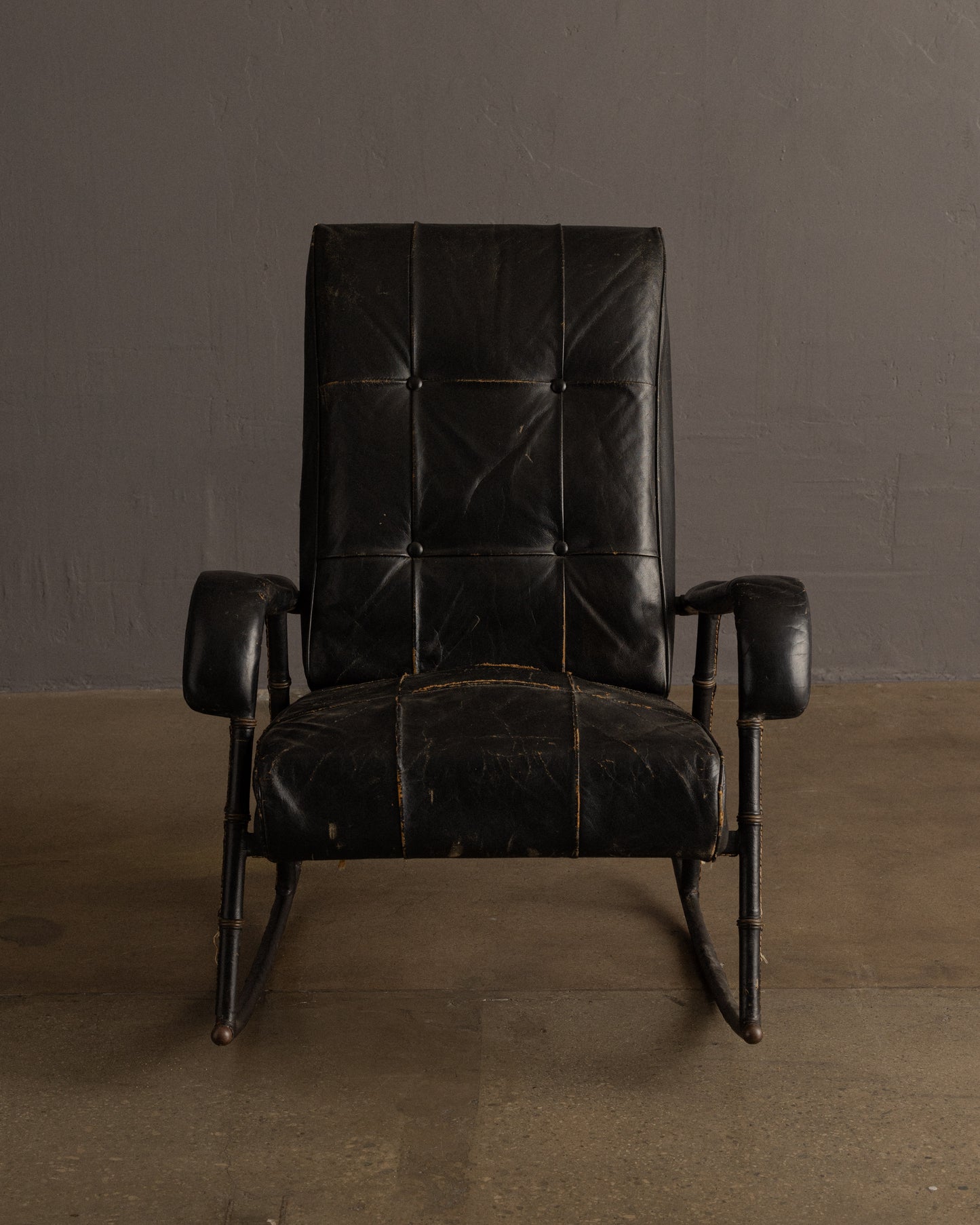 Black Leather Rocking Chair