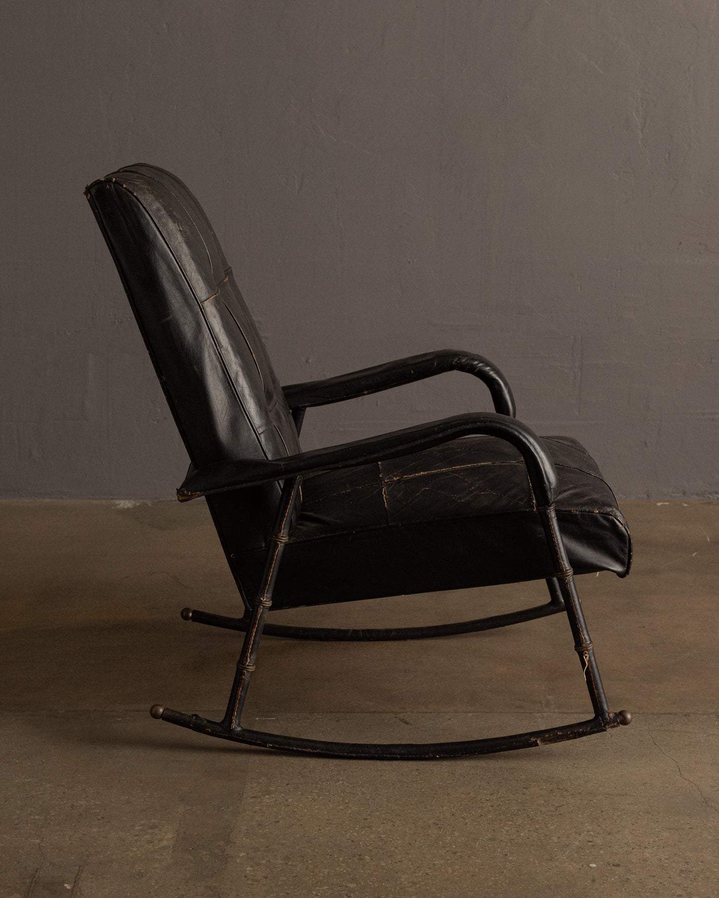 Black Leather Rocking Chair