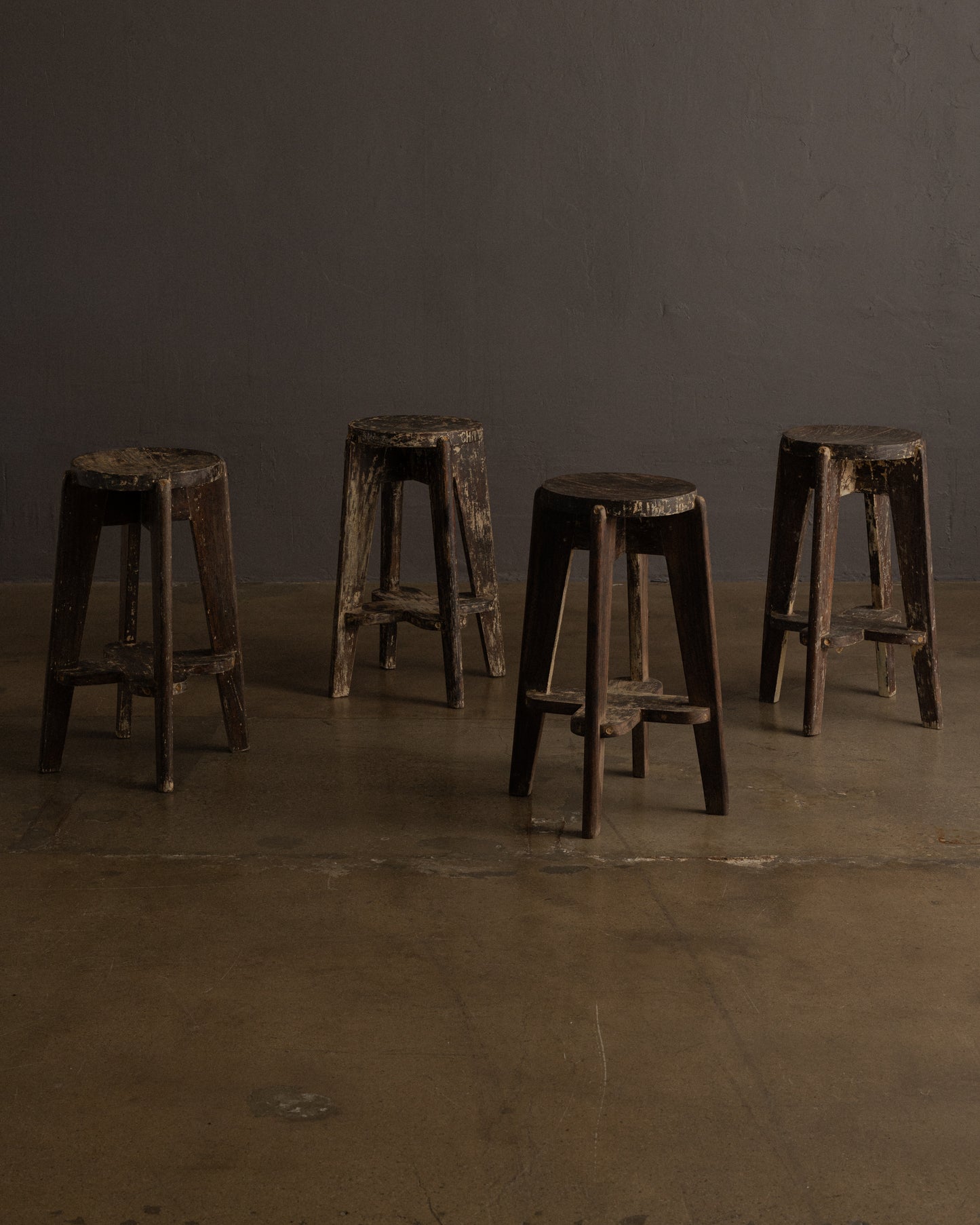 Set of Four Stools by Pierre Jeanneret