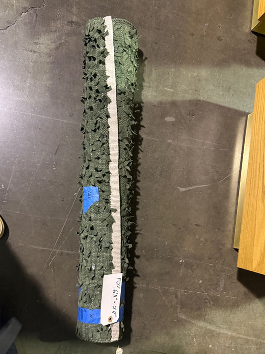Green Woven Leather Rug
