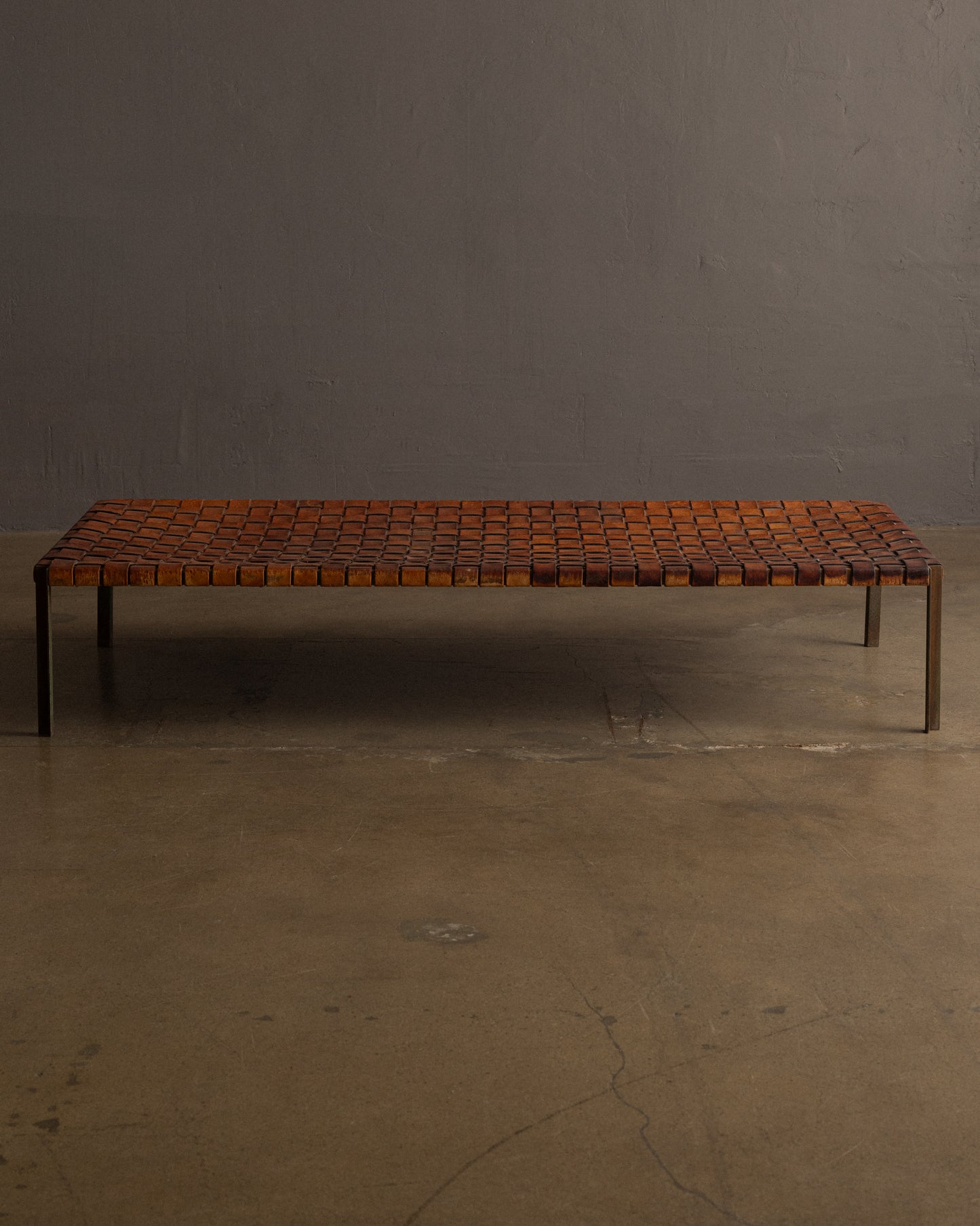 Woven Leather Bench by Laverne