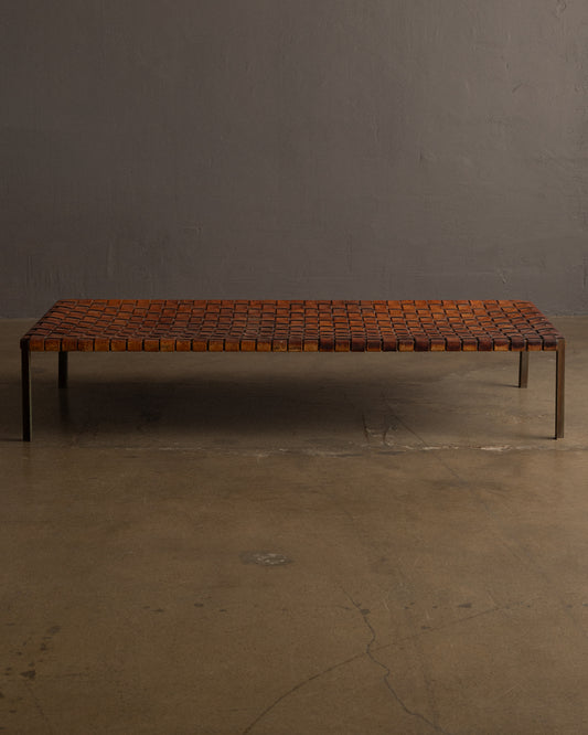 Woven Leather Bench by Laverne