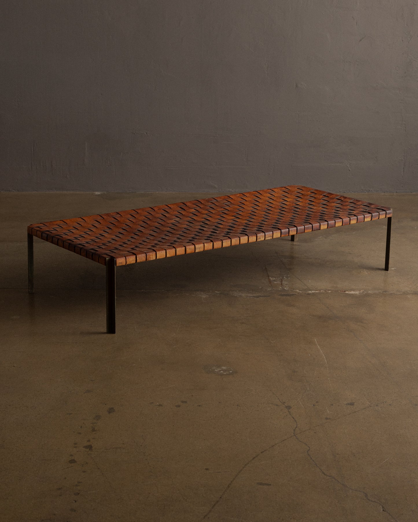 Woven Leather Bench by Laverne